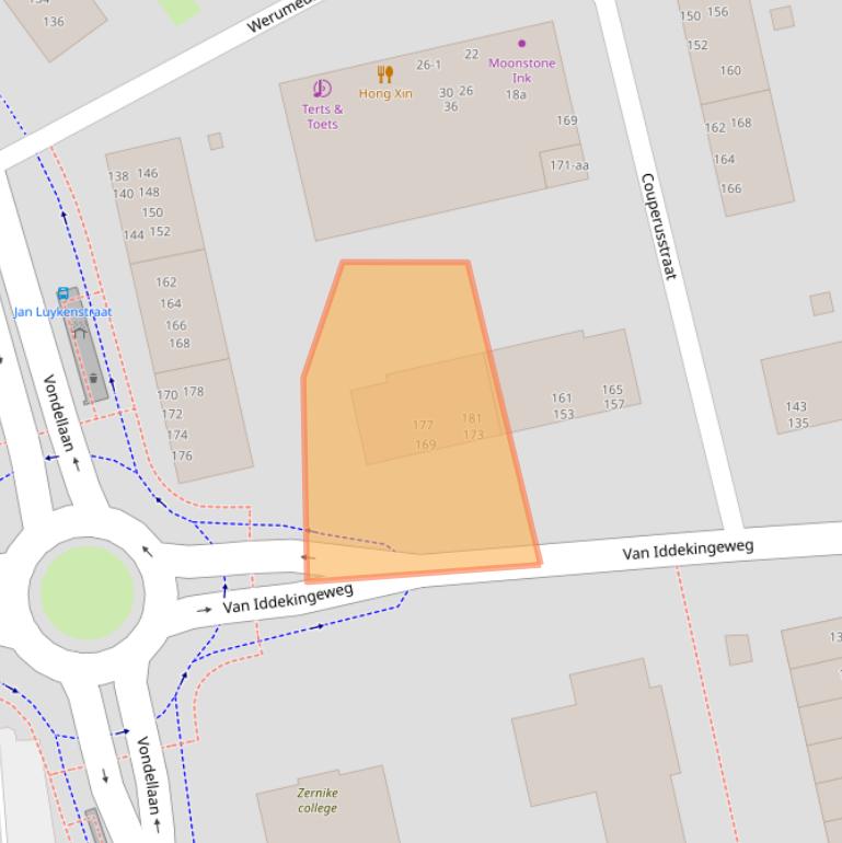 Kaart van postcodegebied 9721CG.