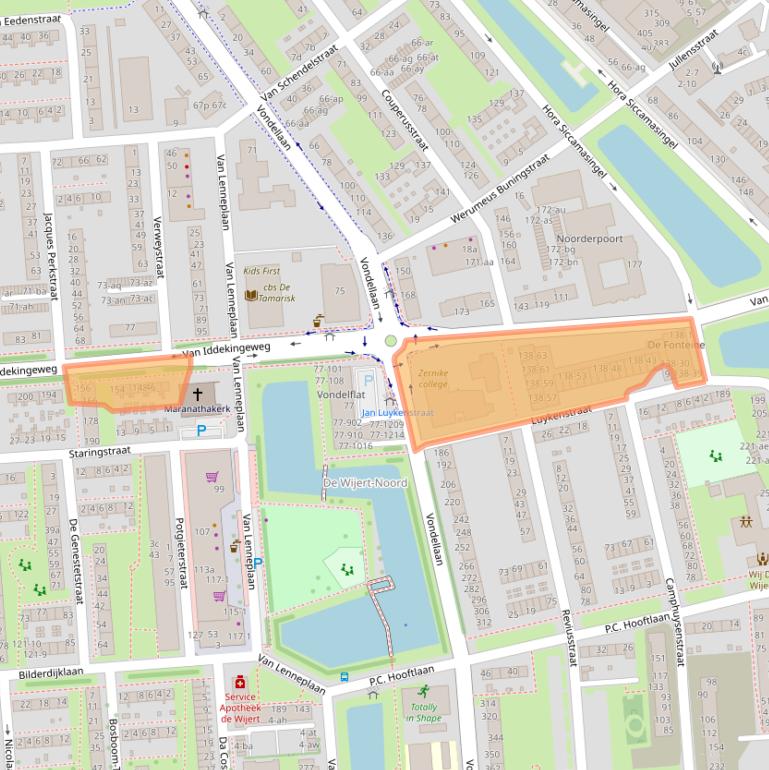 Kaart van postcodegebied 9721CL.
