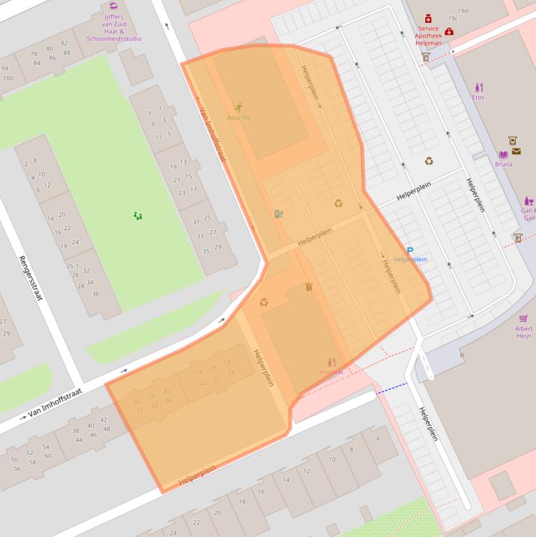 Kaart van postcodegebied 9721CP.