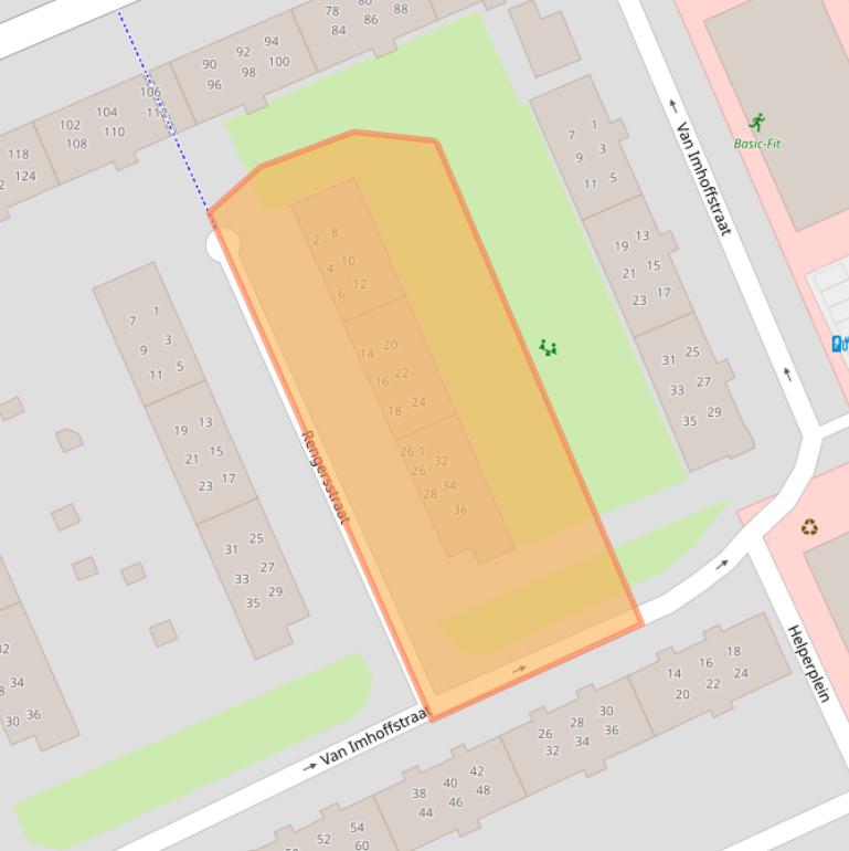 Kaart van postcodegebied 9721CT.