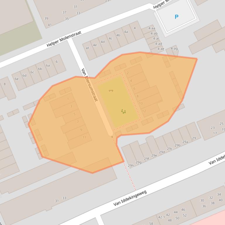 Kaart van postcodegebied 9721CV.