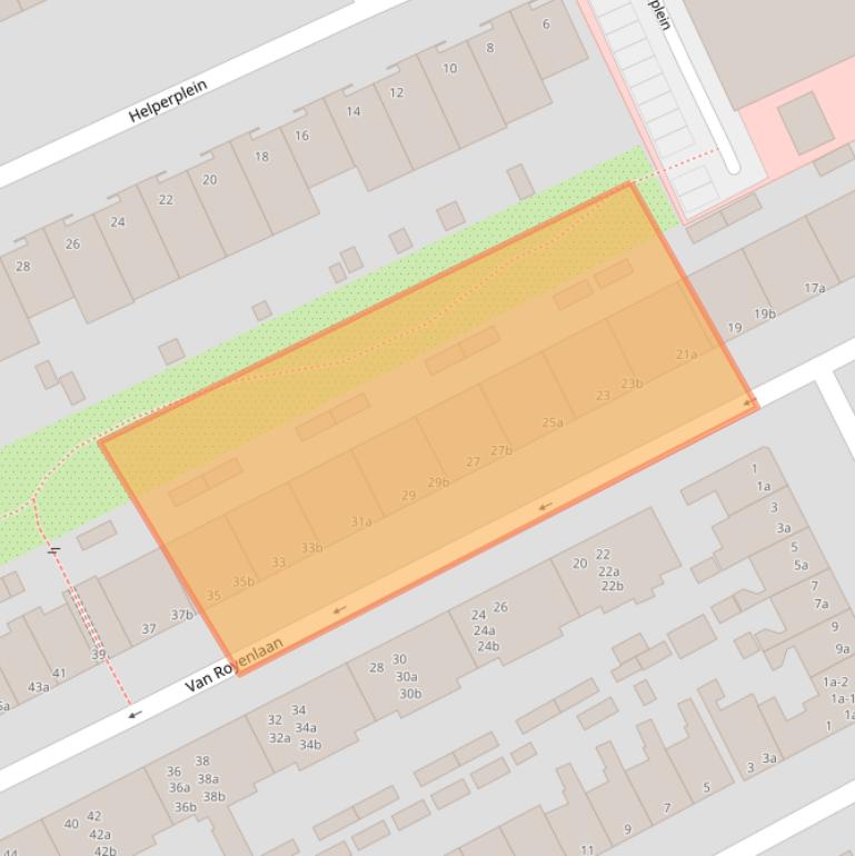 Kaart van postcodegebied 9721EK.