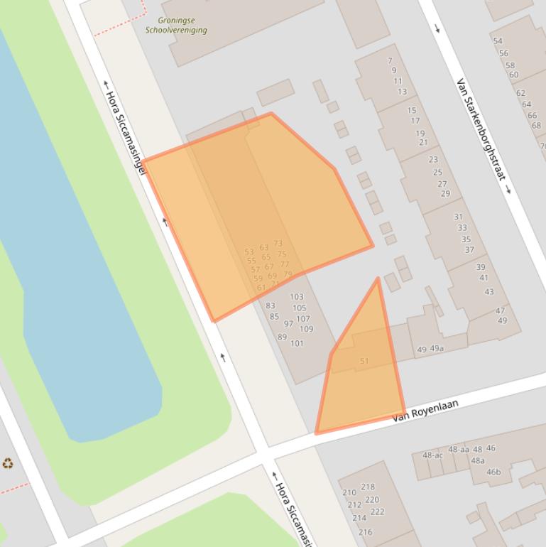 Kaart van postcodegebied 9721EM.