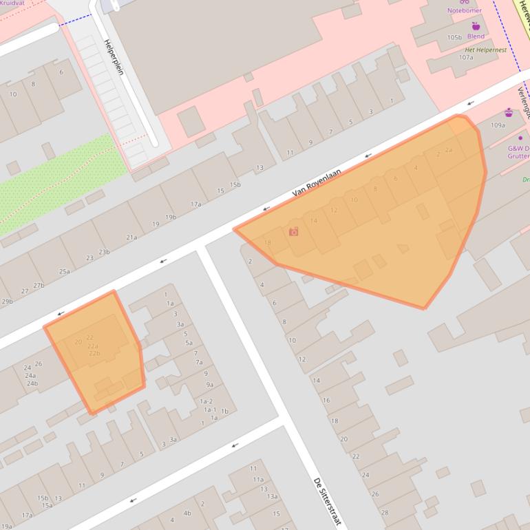 Kaart van postcodegebied 9721EP.