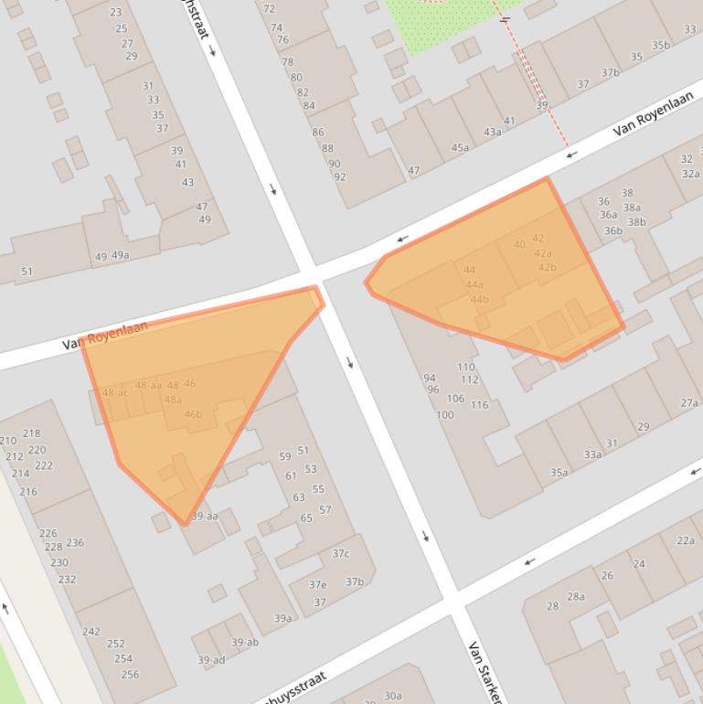 Kaart van postcodegebied 9721ES.