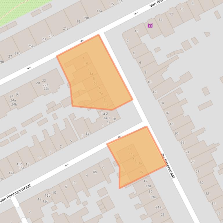 Kaart van postcodegebied 9721ET.