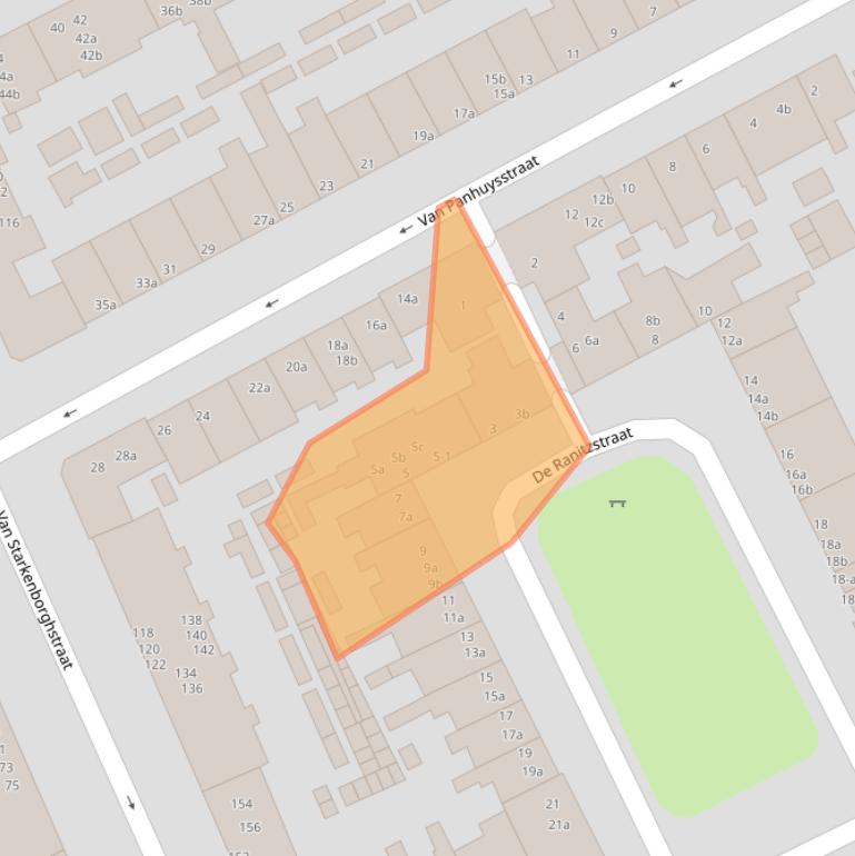 Kaart van postcodegebied 9721GE.