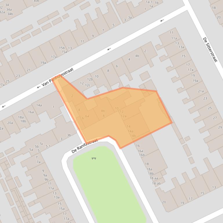 Kaart van postcodegebied 9721GH.