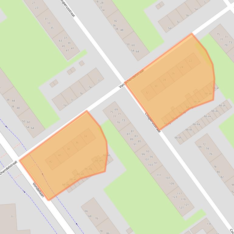 Kaart van postcodegebied 9721GW.