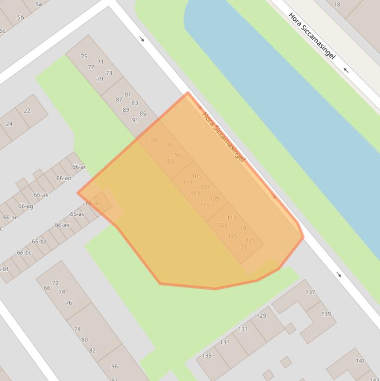 Kaart van postcodegebied 9721HC.