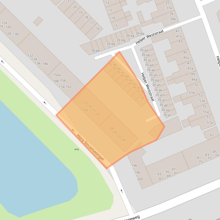 Kaart van postcodegebied 9721HV.