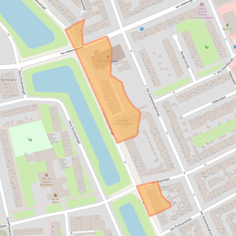 Kaart van postcodegebied 9721HW.