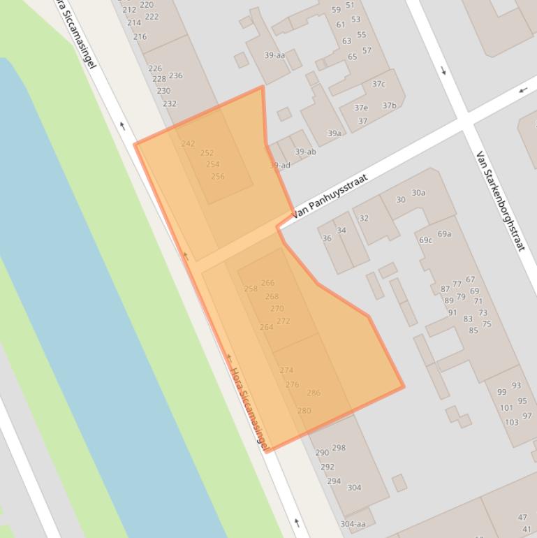 Kaart van postcodegebied 9721HX.