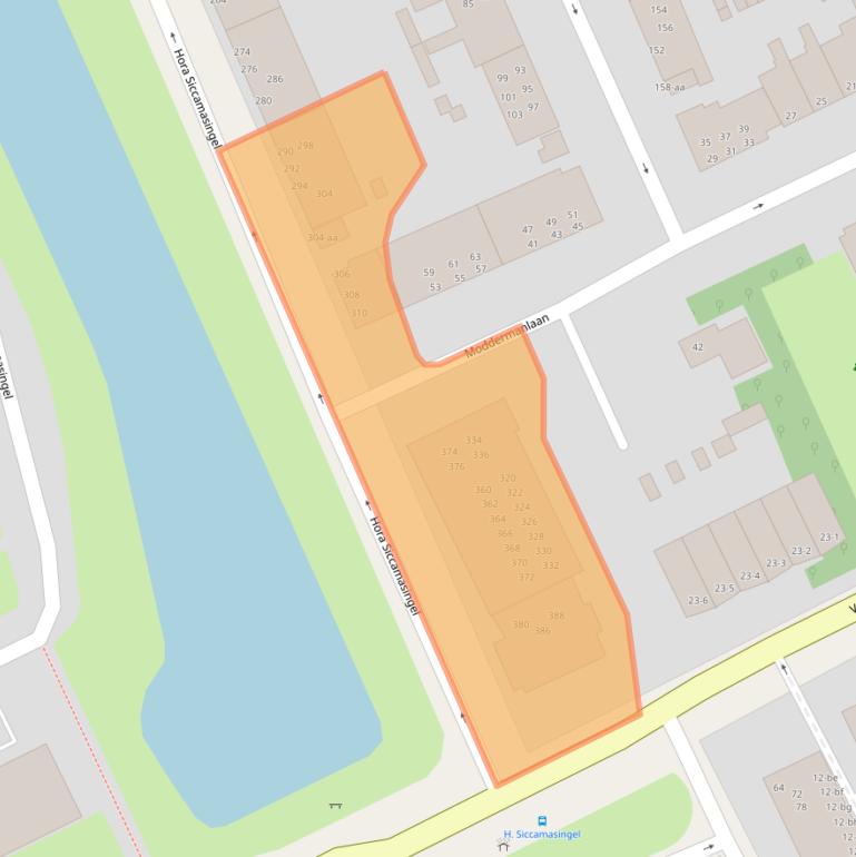 Kaart van postcodegebied 9721HZ.