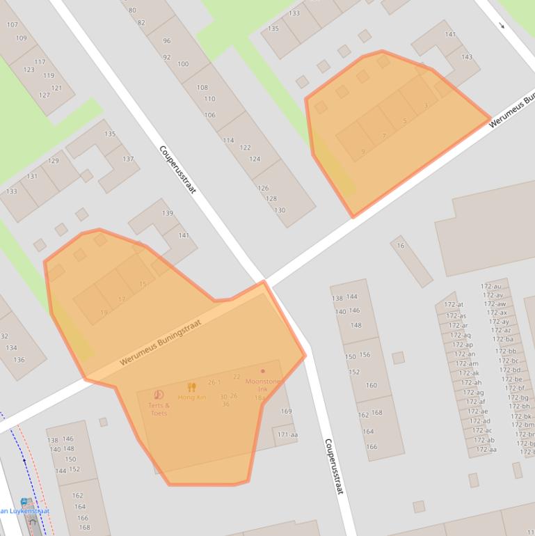 Kaart van postcodegebied 9721JA.