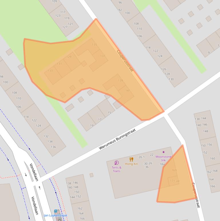 Kaart van postcodegebied 9721JE.