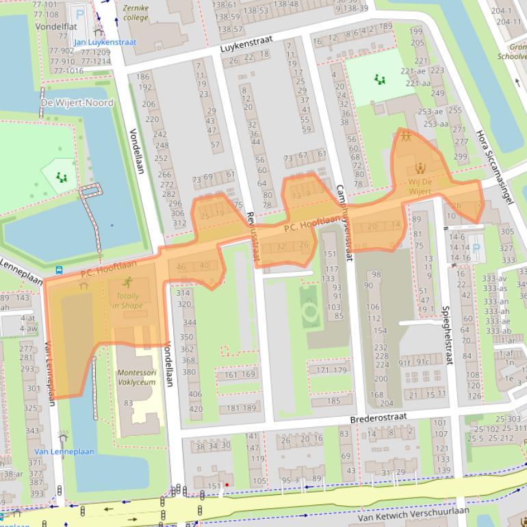 Kaart van postcodegebied 9721JM.
