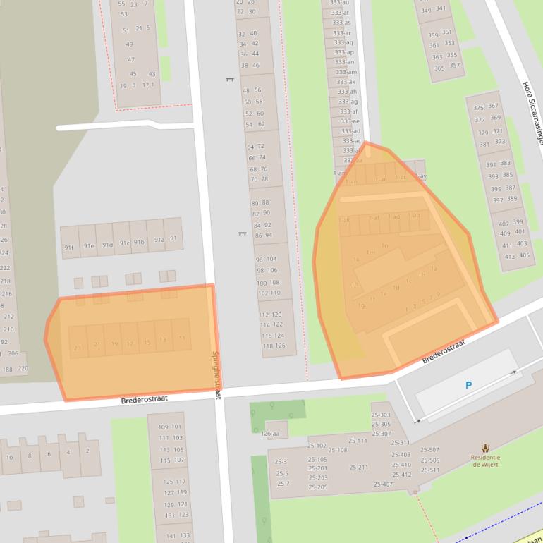 Kaart van postcodegebied 9721JN.