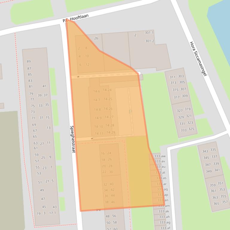 Kaart van postcodegebied 9721JW.