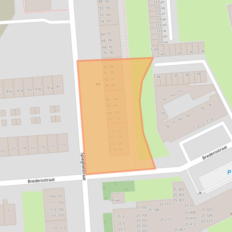 Kaart van postcodegebied 9721JZ.