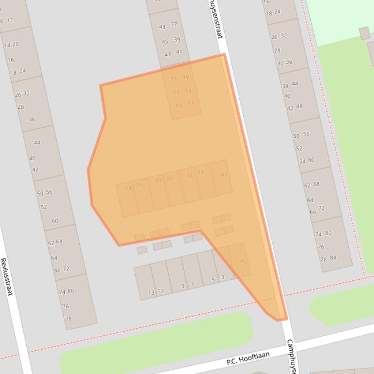 Kaart van postcodegebied 9721KB.