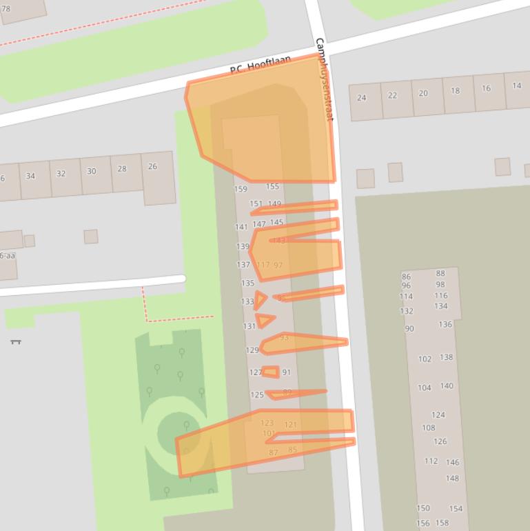 Kaart van postcodegebied 9721KC.