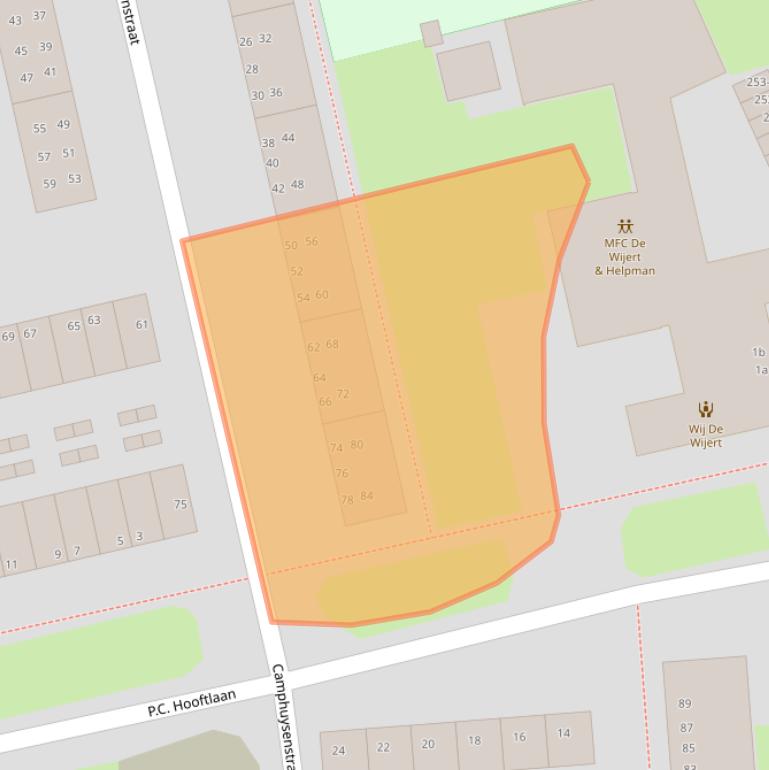 Kaart van postcodegebied 9721KH.