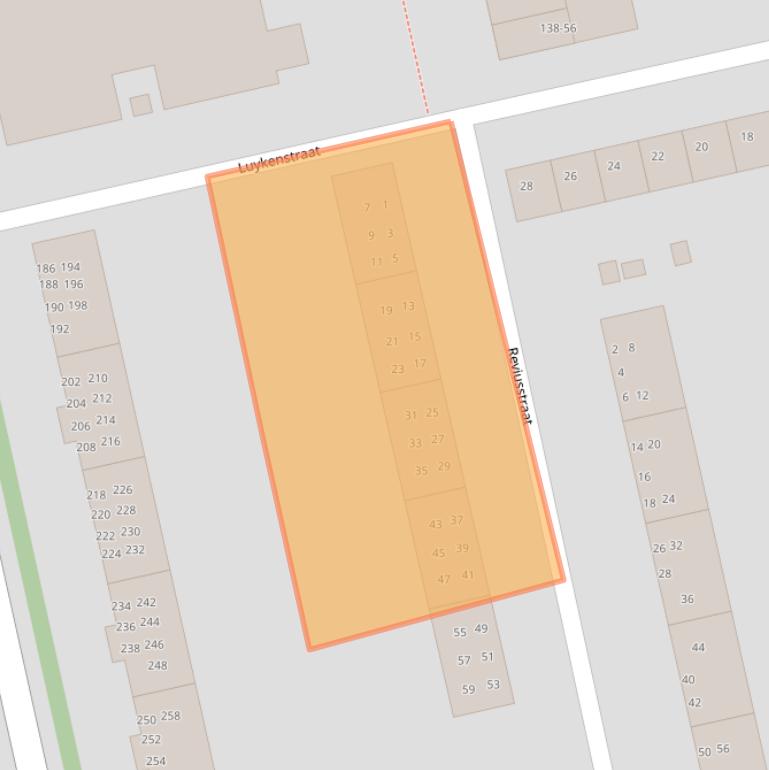 Kaart van postcodegebied 9721KM.
