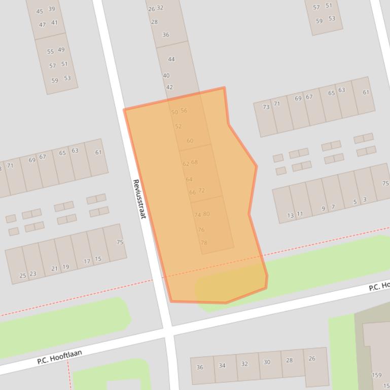 Kaart van postcodegebied 9721KV.