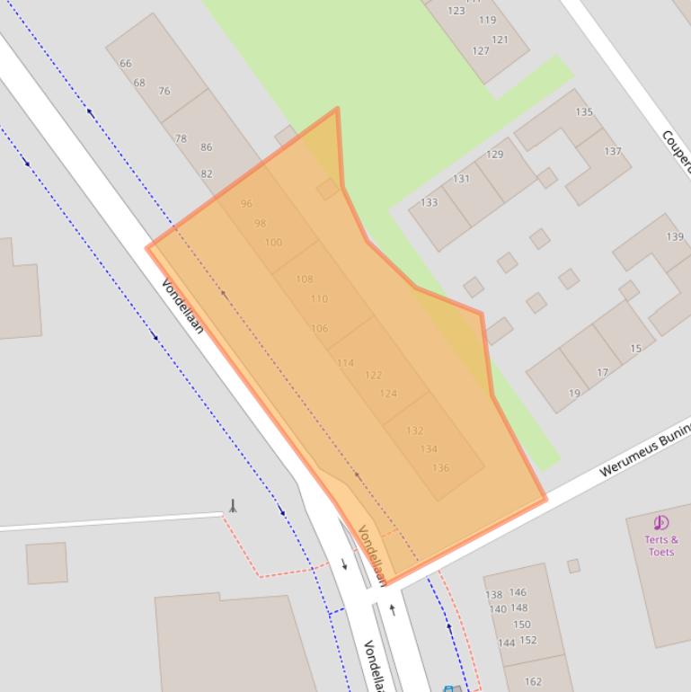 Kaart van postcodegebied 9721LH.