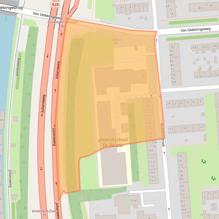 Kaart van postcodegebied 9721NH.