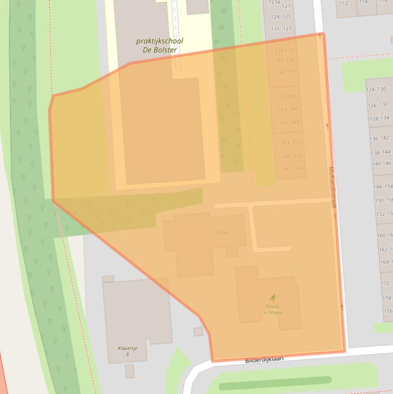 Kaart van postcodegebied 9721NJ.