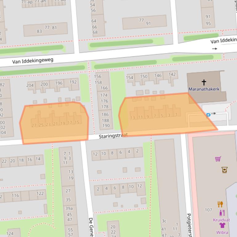 Kaart van postcodegebied 9721NR.