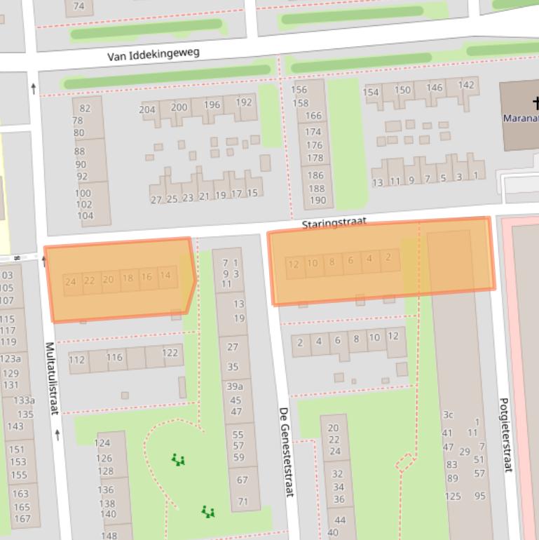 Kaart van postcodegebied 9721NS.