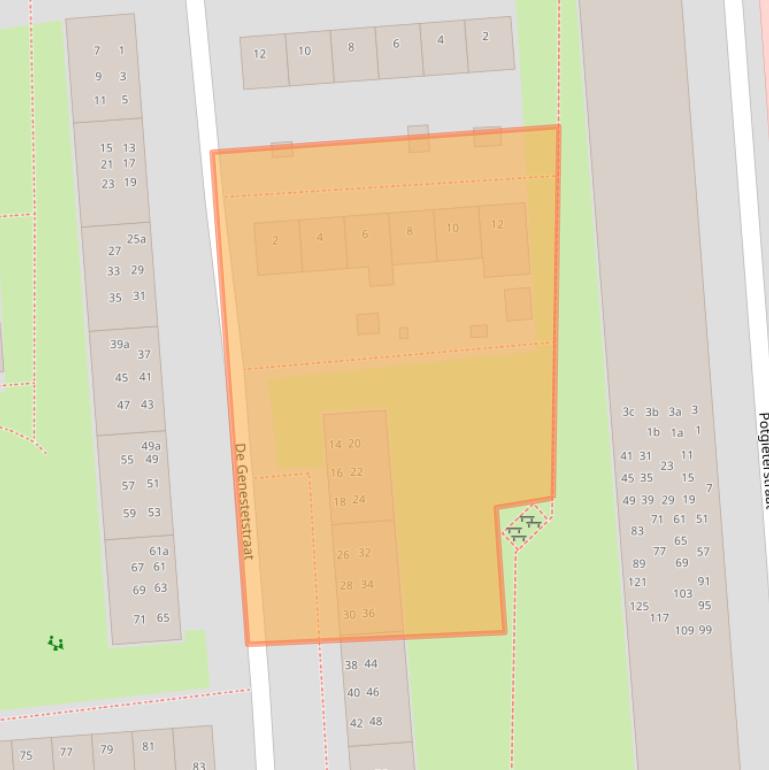 Kaart van postcodegebied 9721NW.
