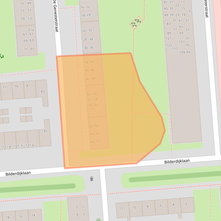 Kaart van postcodegebied 9721NX.