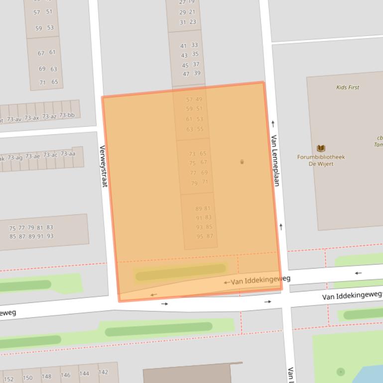 Kaart van postcodegebied 9721PD.