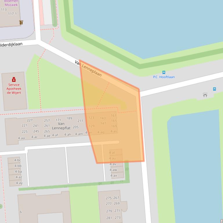 Kaart van postcodegebied 9721PG.