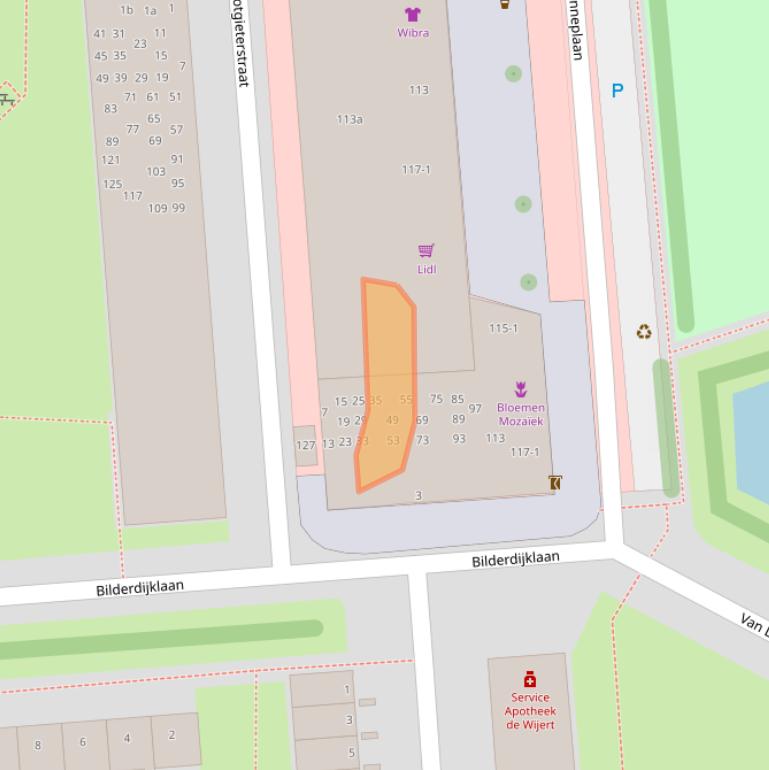 Kaart van postcodegebied 9721PR.