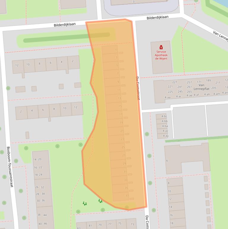 Kaart van postcodegebied 9721RA.