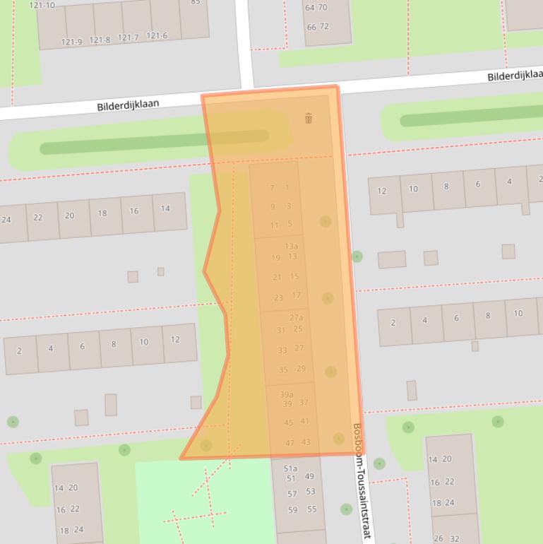 Kaart van postcodegebied 9721RE.