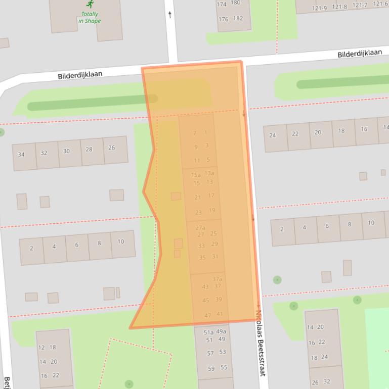 Kaart van postcodegebied 9721RK.