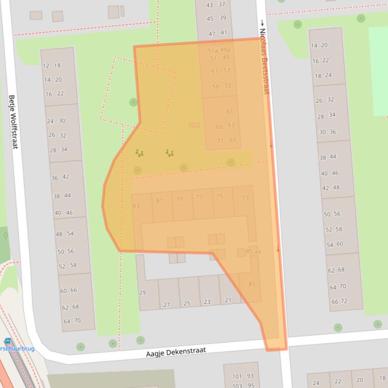 Kaart van postcodegebied 9721RL.