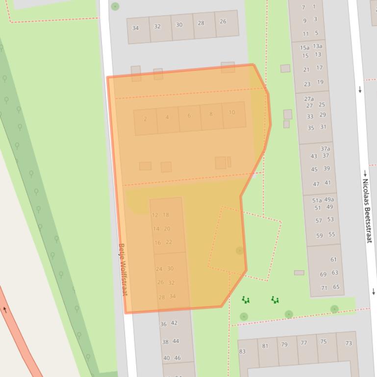 Kaart van postcodegebied 9721RR.