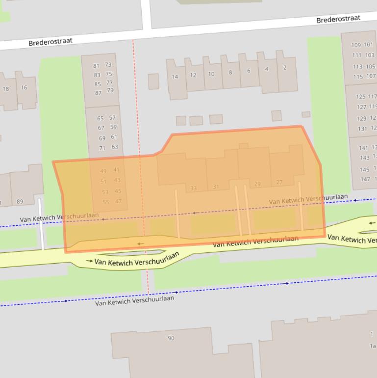 Kaart van postcodegebied 9721SE.
