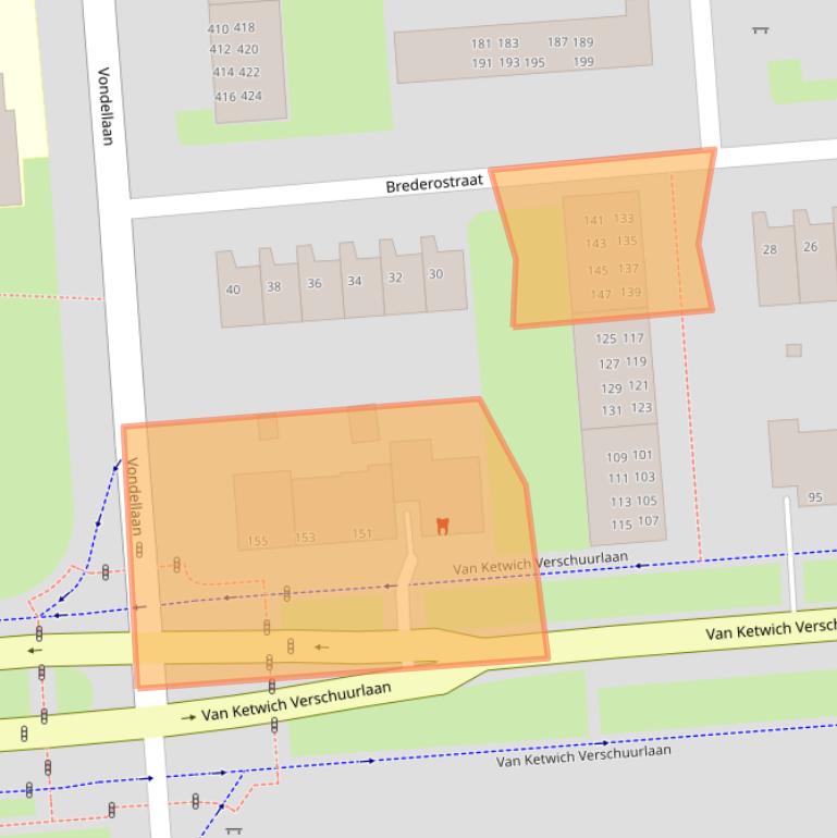 Kaart van postcodegebied 9721SJ.