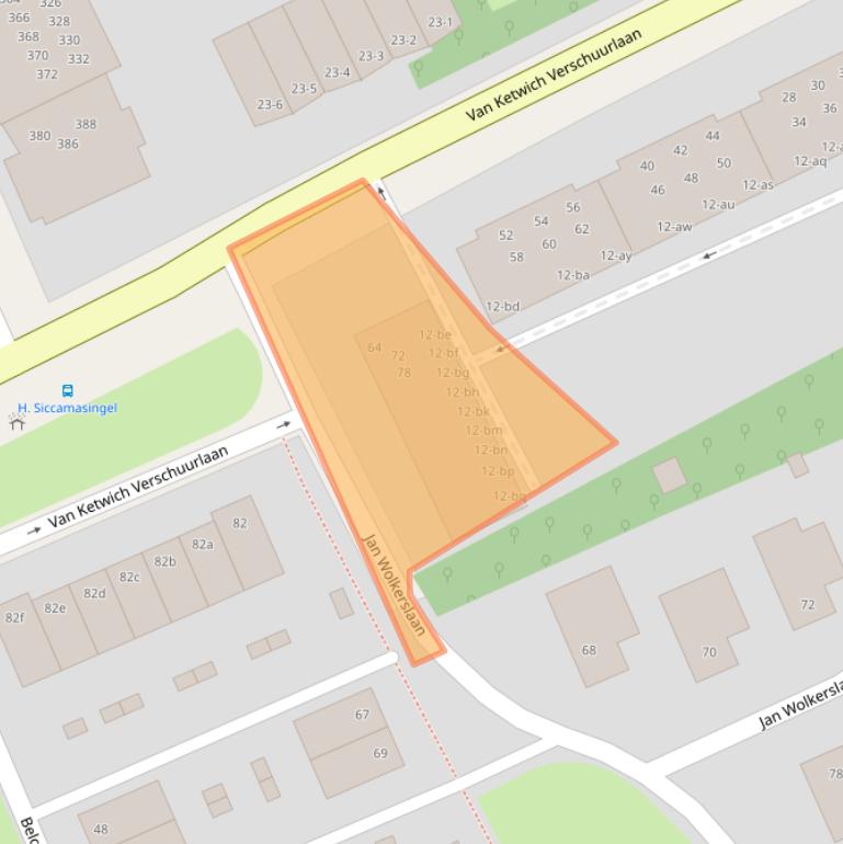 Kaart van postcodegebied 9721ST.