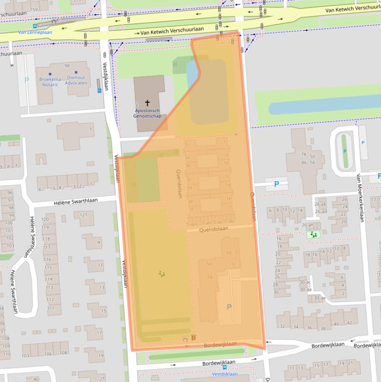 Kaart van postcodegebied 9721SZ.