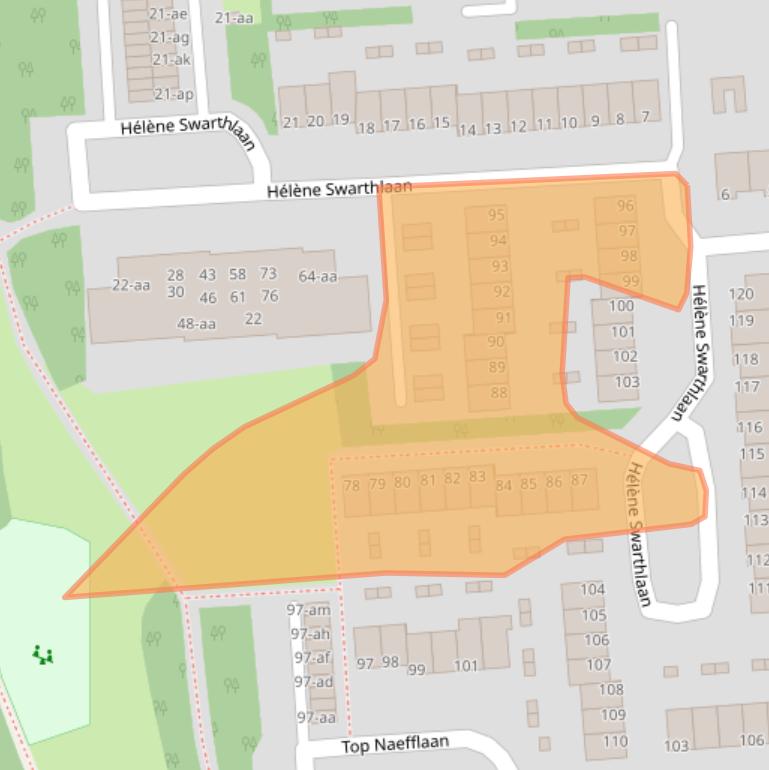 Kaart van postcodegebied 9721TX.