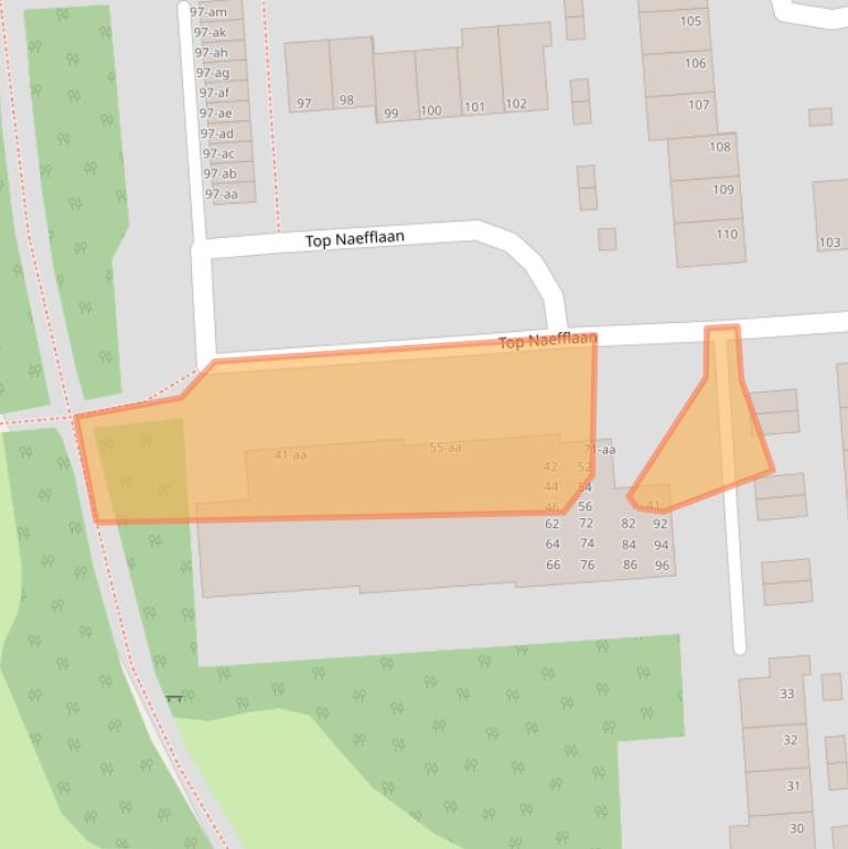 Kaart van postcodegebied 9721VC.